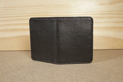 G & T | Pured Slim Fold Leather Wallet (Black Manhattan)